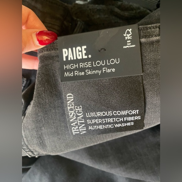 NWT Paige High Rise Lou Lou Flared Jeans - Midnight Dusk - Picture 10 of 13